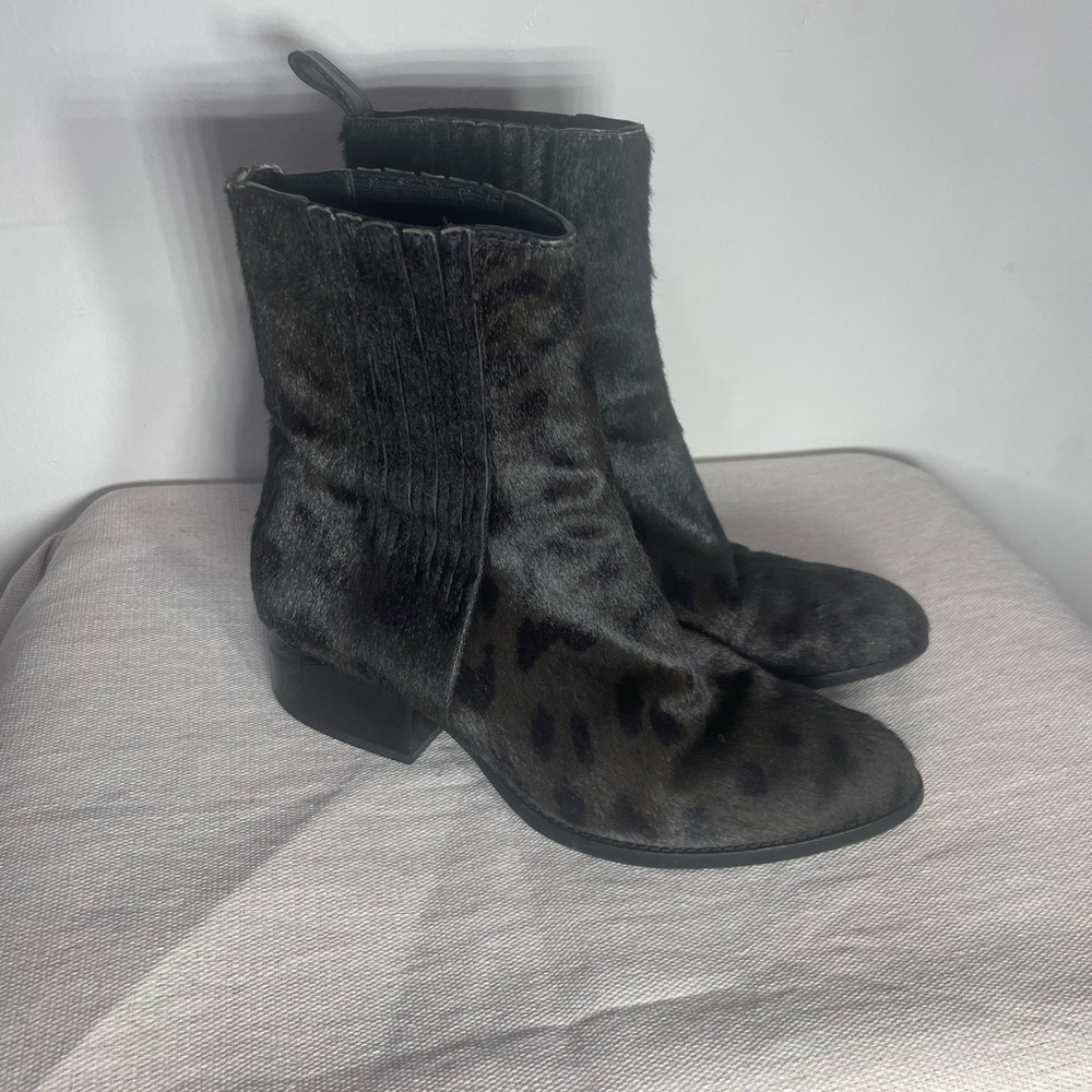 Alexander Wang Black Hair on hide Ankle Boots